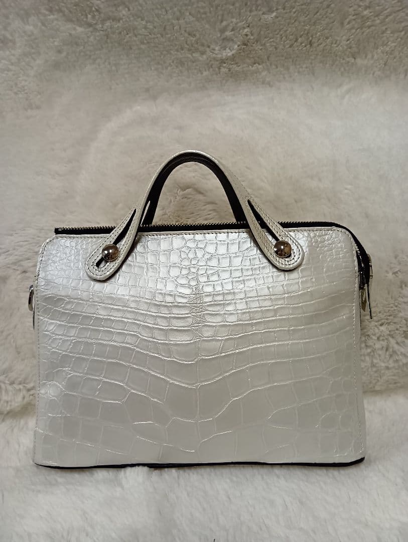 JRA ホワイト クロコダイル ハンドバッグ