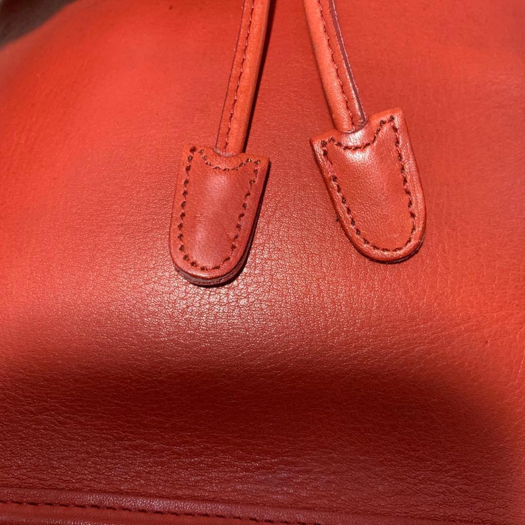 オールドコーチ ショルダーバッグ 9952 巾着型 レッド レザー 本革