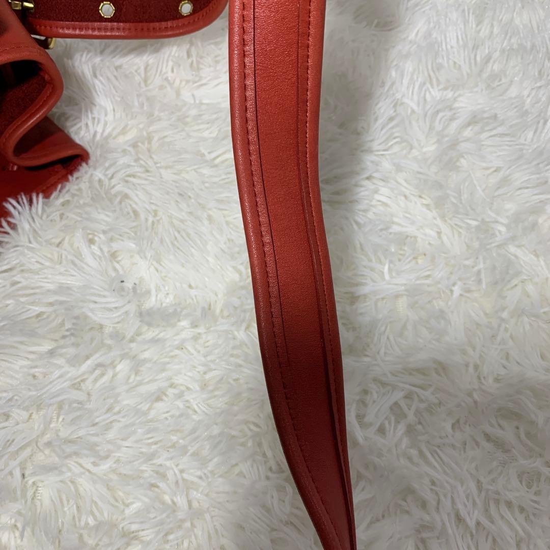 オールドコーチ ショルダーバッグ 9952 巾着型 レッド レザー 本革