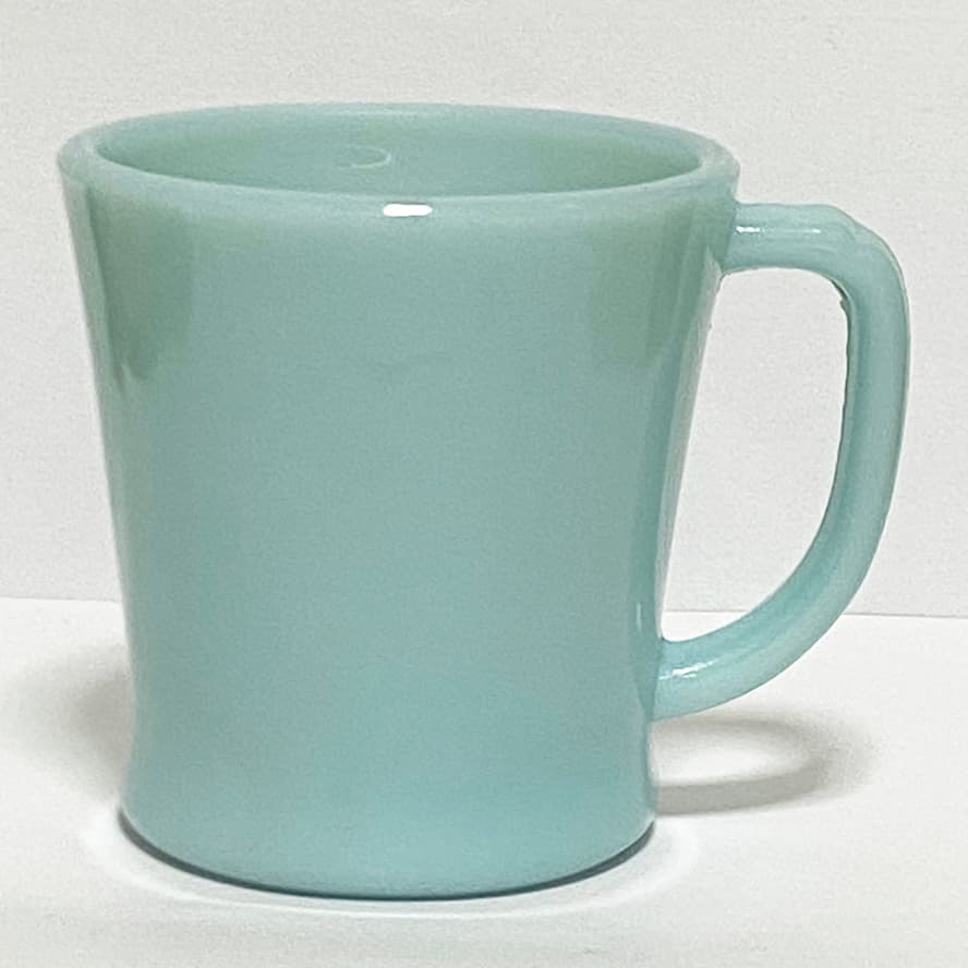 fire king D ハンドル マグ ターコイズブルー １点　＃006 ファイヤーキング / Fire-King Dハンドル マグ ターコイズブルー