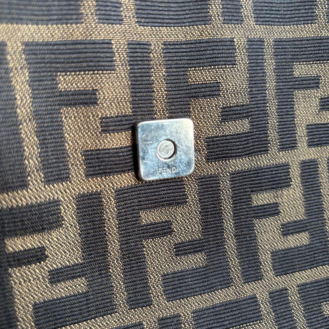 FENDI ズッカ FFロゴ キャンバス レザー ハンドバッグ トート