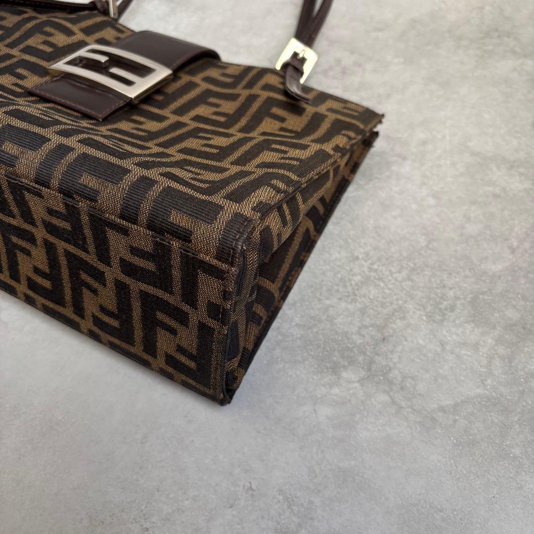 FENDI ズッカ FFロゴ キャンバス レザー ハンドバッグ トート