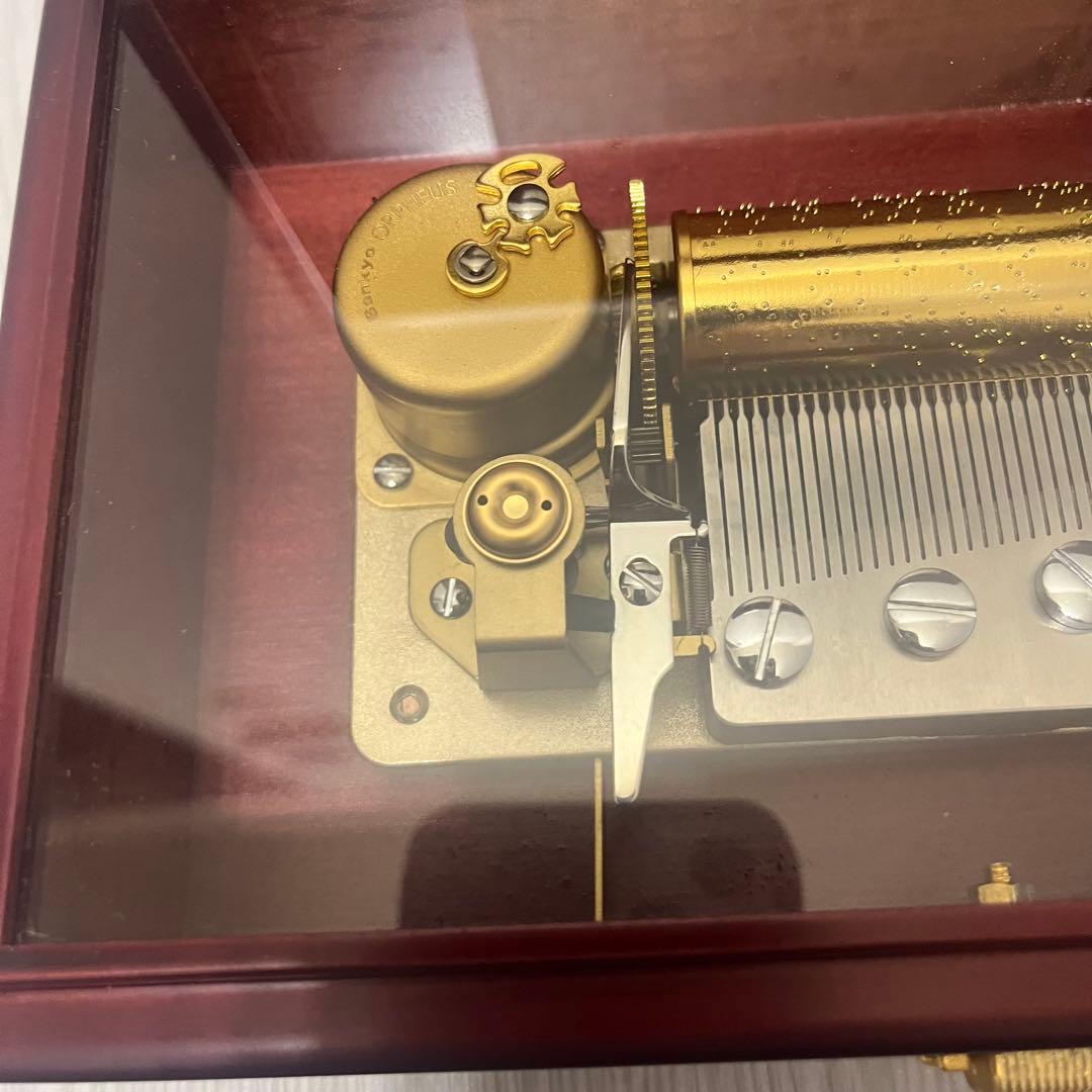 サンキョー オルフェウス マホガニー材 木製オルゴールSankyo