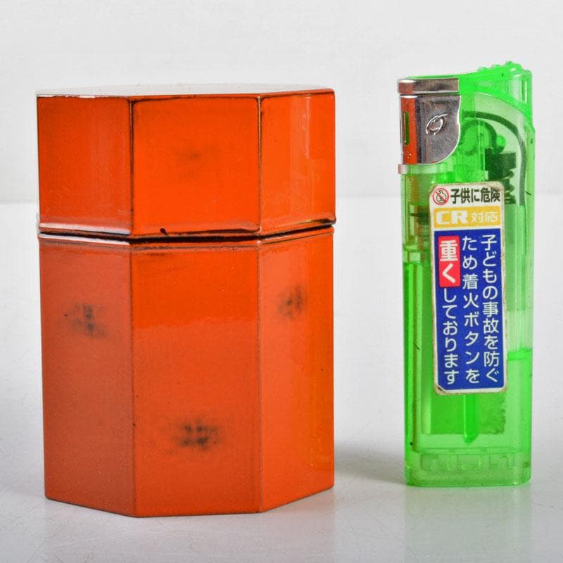 オファー 茶道具 塗師 中村宗哲作 根来塗 八角棗 大徳寺 方谷浩明極め