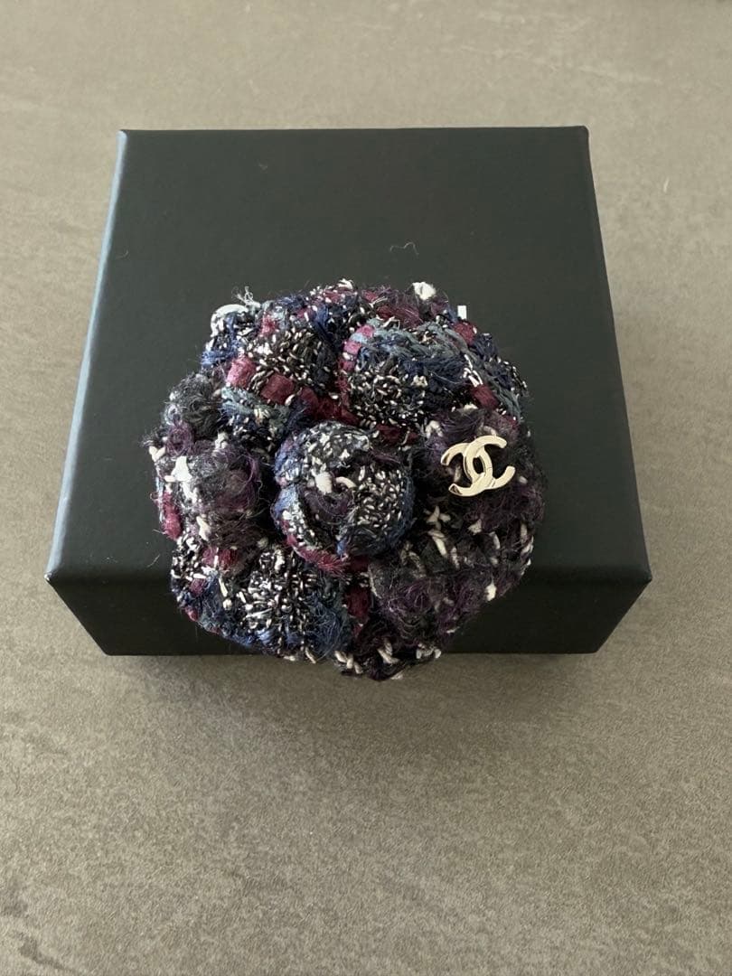 シャネル ココマーク カメリア 14K コサージュ CHANEL シャネル コサージュ カメリア フラワー キャンバス ブラック