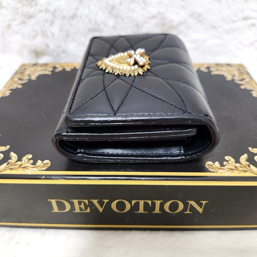 ✨極美品　人気✨ドルガバ　三つ折り　ディボーション　ブラック　レザー　金具