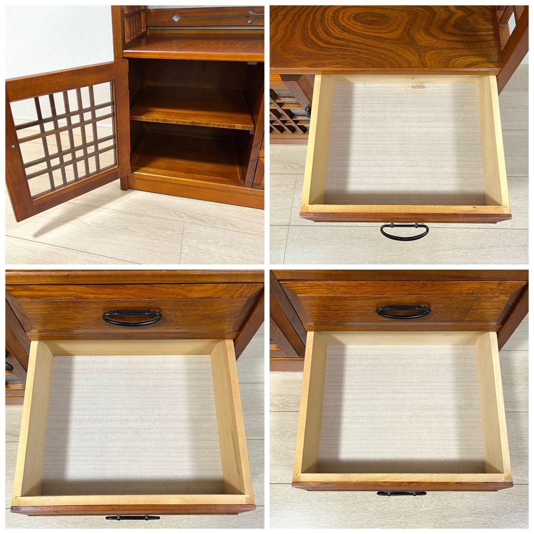 ち17）karimoku カリモク オールドカリモク 茶箪笥 飾り棚 茶棚