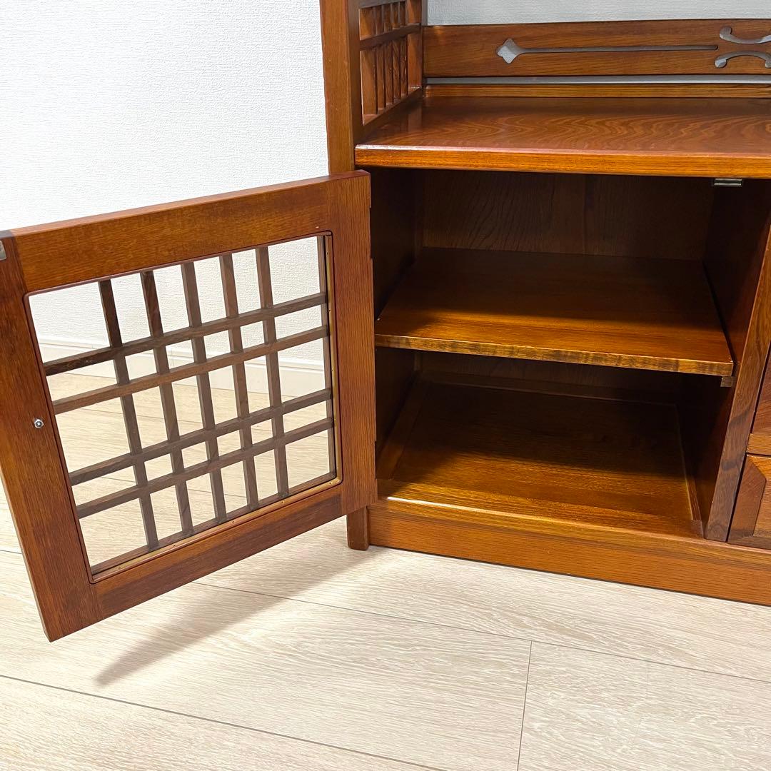 ち17）karimoku カリモク オールドカリモク 茶箪笥 飾り棚 茶棚