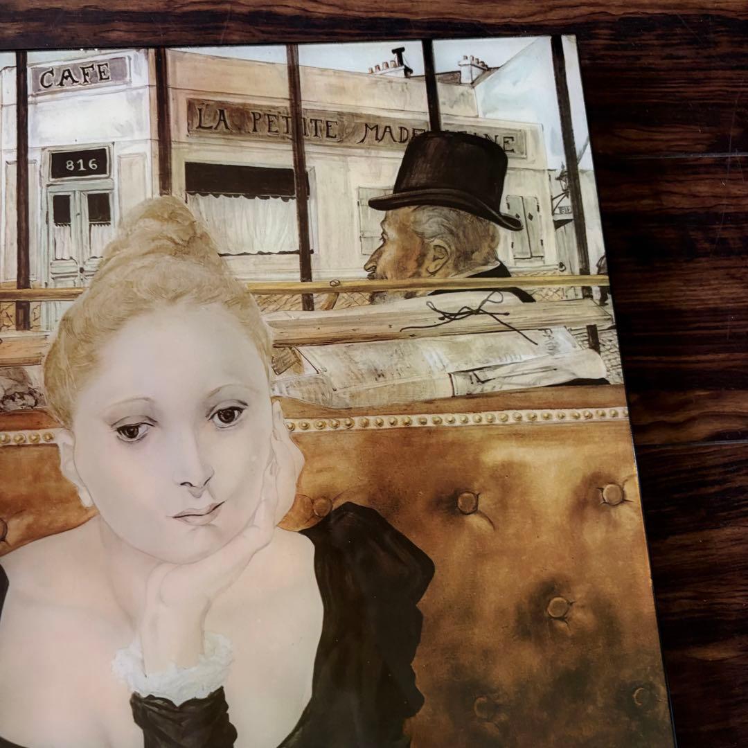 藤田嗣治「CAFE」複製画 印刷工芸画 シルクスクリーン 共同印刷株式会社 J