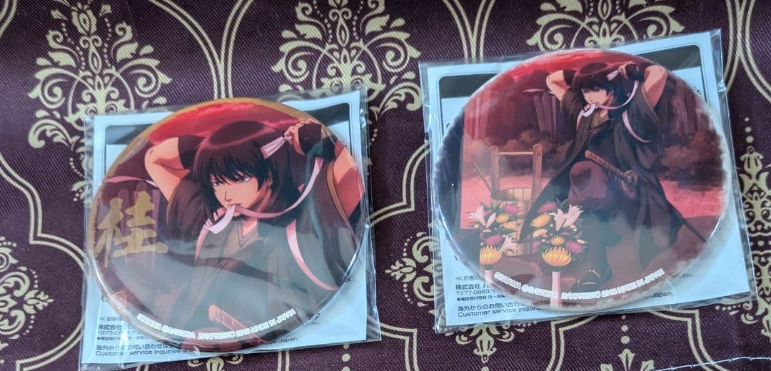 銀魂 プライズ 桂 桂小太郎 茜色に染まる侍 セガ 缶バッジ レア 2点 保科