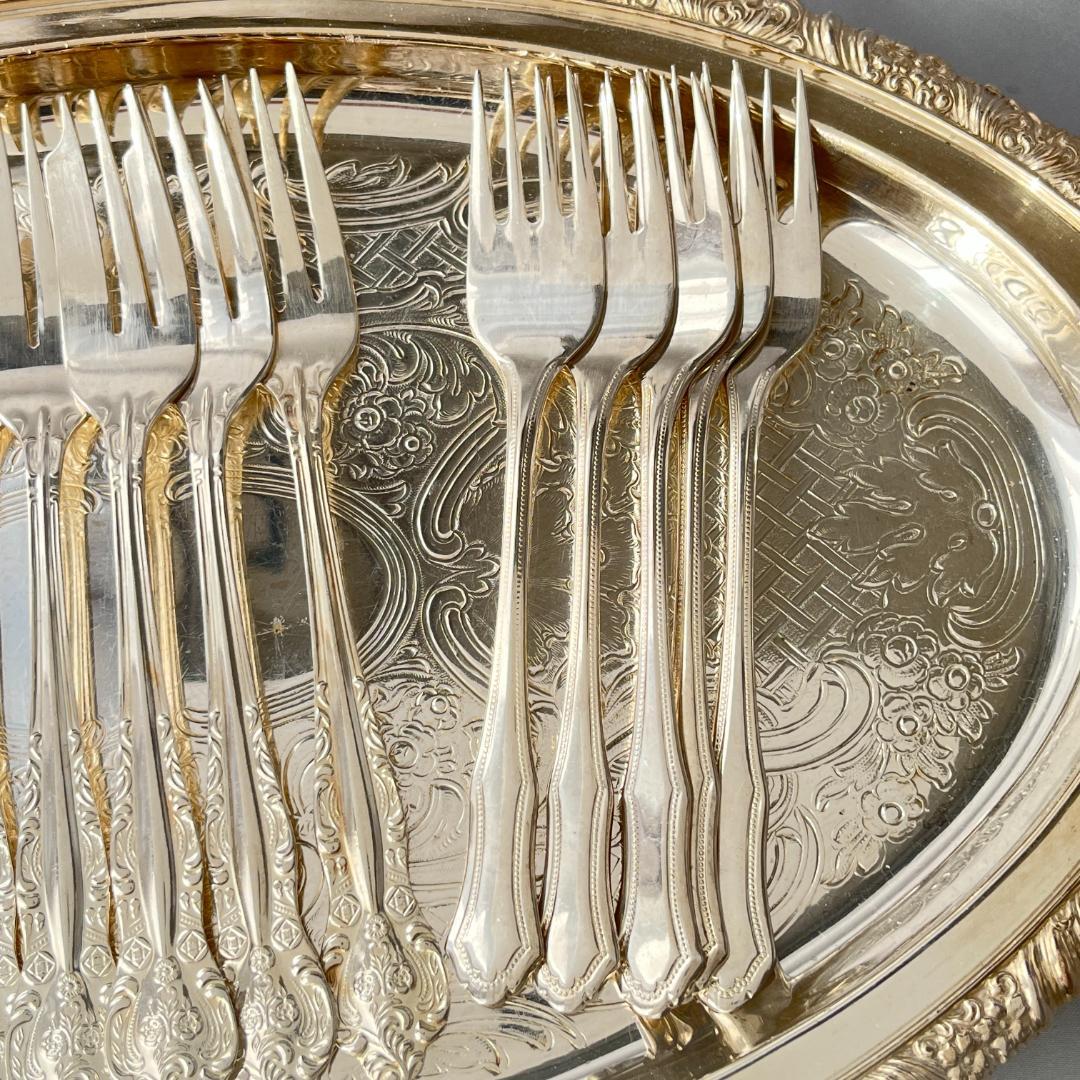 【RODD】ケーキフォーク / デザートフォーク 16本【シルバープレート】