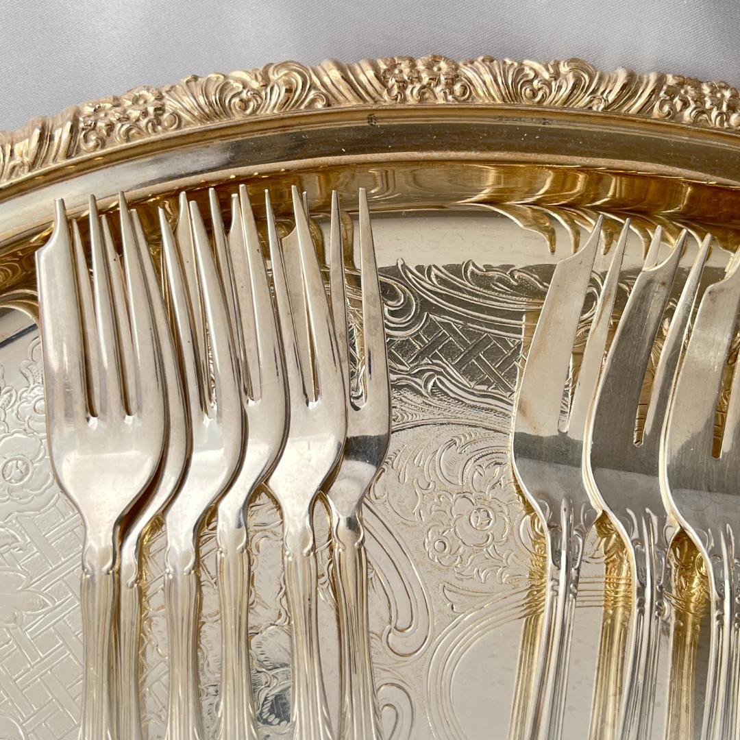 【RODD】ケーキフォーク / デザートフォーク 16本【シルバープレート】