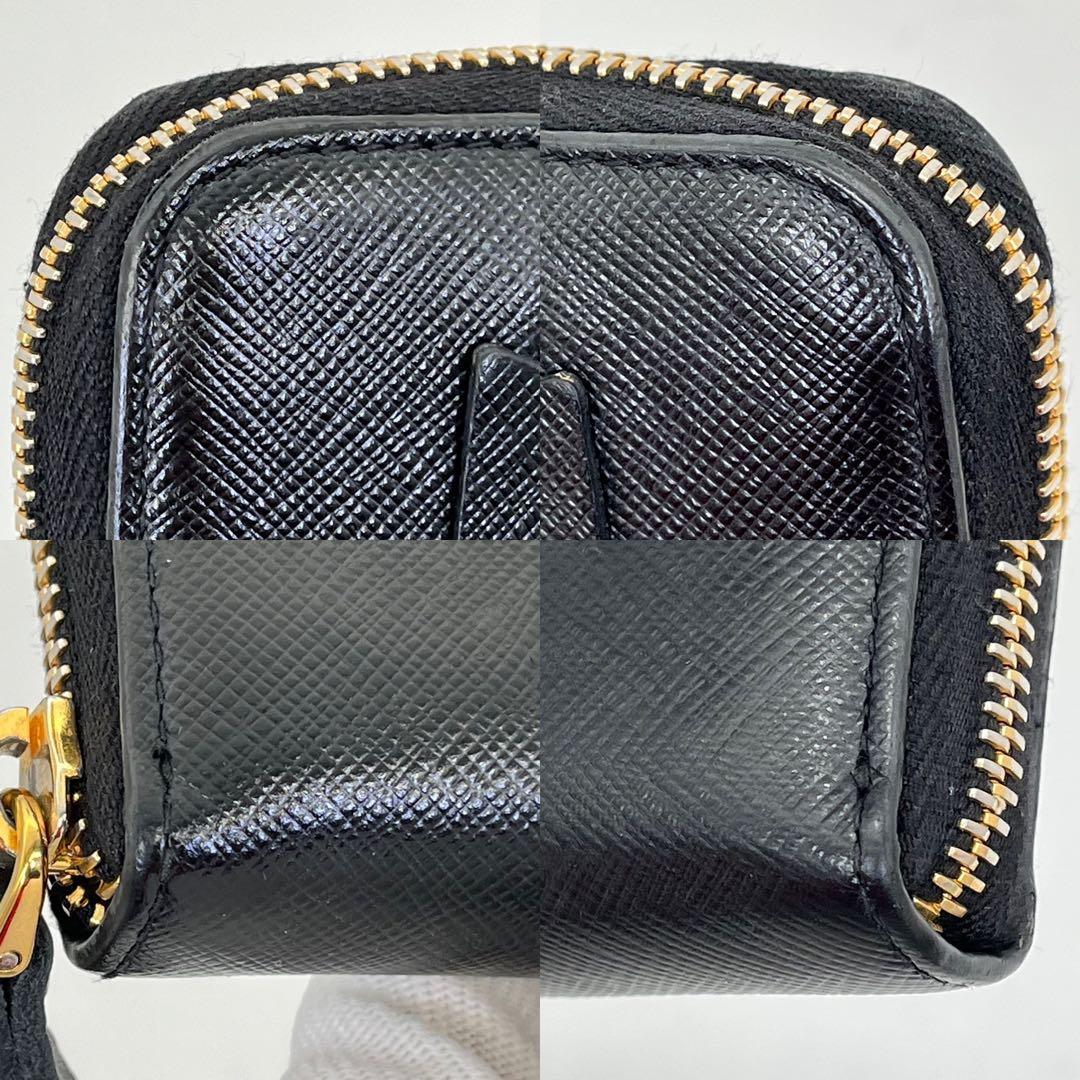 PRADA ケース カードケース ラウンドファスナー ロゴ金具 付属品付き