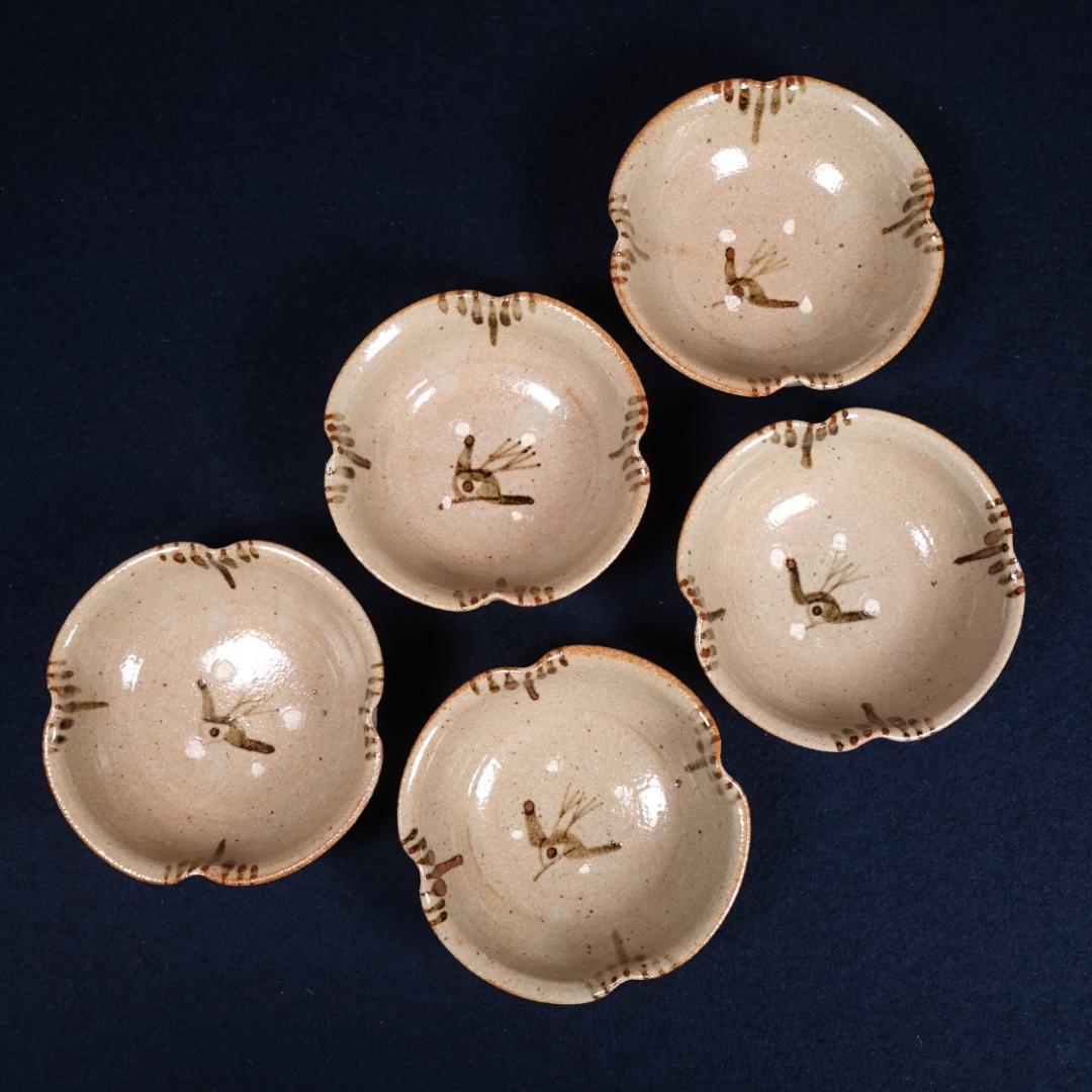 13代 中里太郎右衛門窯 絵唐津 銘々皿 小皿 5客 共箱