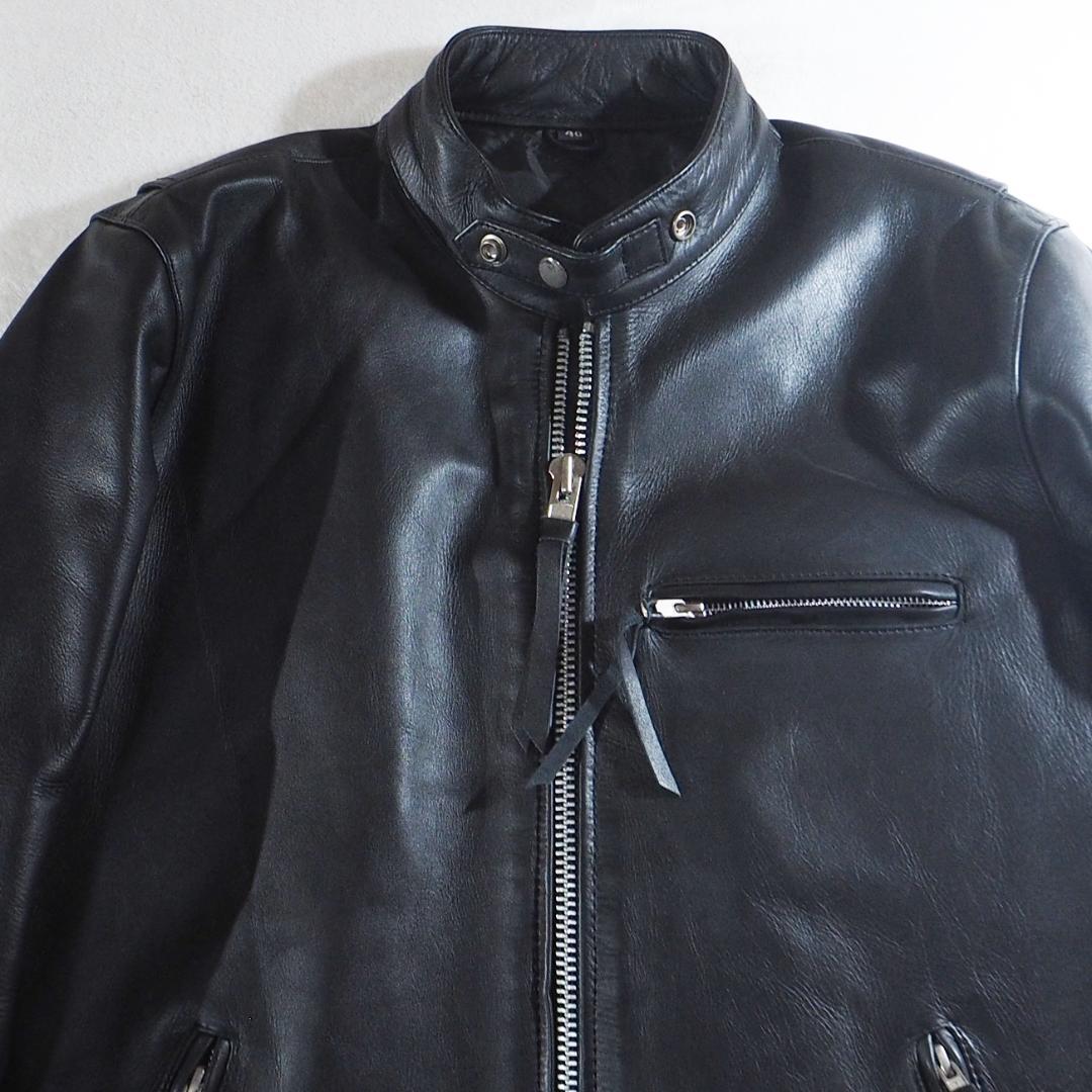 美品☆フリーダム Freedom ライダースジャケット 本革 立襟 肉厚 40 美
