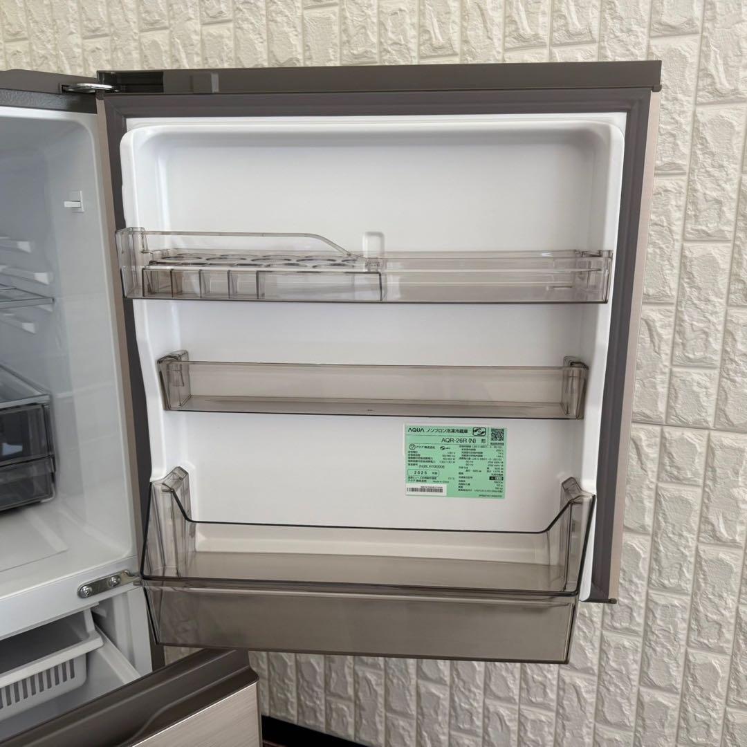 東京23区配送無料✨冷蔵庫　3ドア　アクア　AQR-26R 2025年製　美品