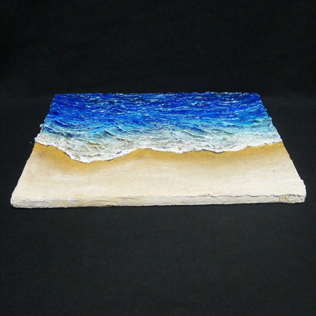 油絵 油彩 油彩画 絵 絵画 【波と砂浜】