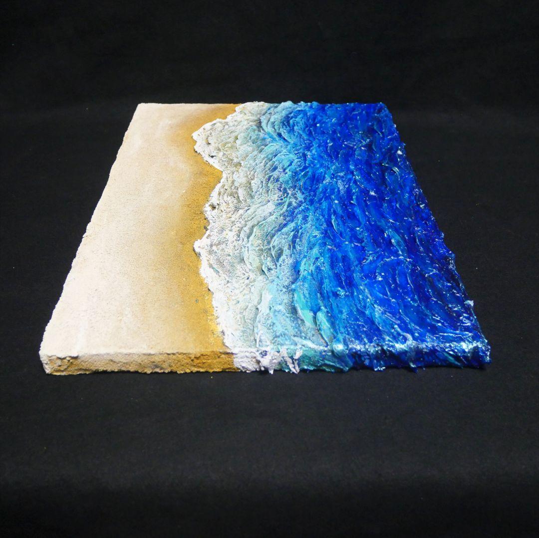 油絵 油彩 油彩画 絵 絵画 【波と砂浜】