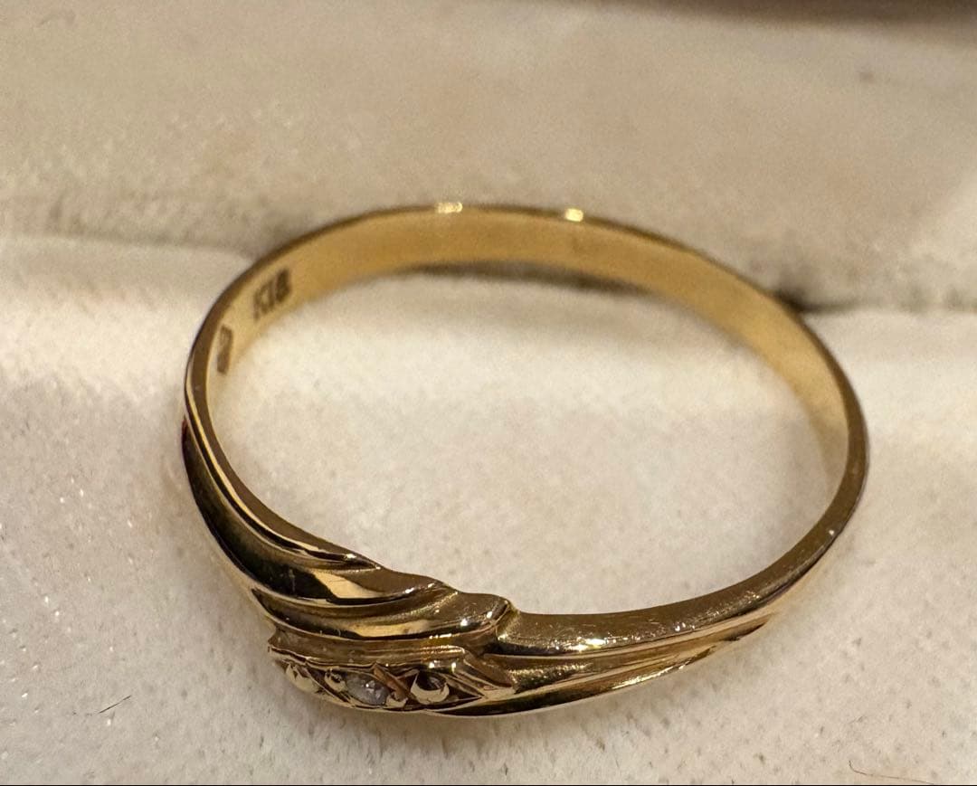 国産.k18 天然ダイヤモンド.指輪.16号.ゴールド.金 .リング