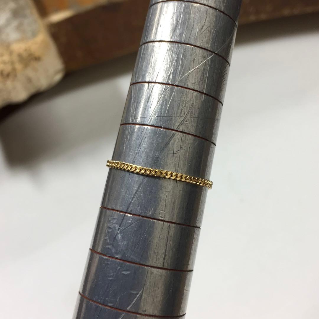 K18 1.5ミリ幅 喜平 チェーンリング 18金　イエローゴールド