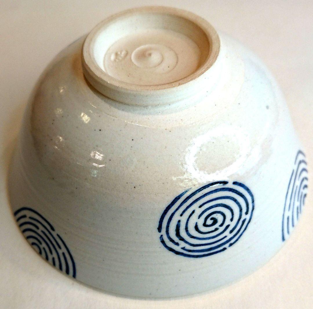 茶道具】染付渦 平茶碗 膳所焼