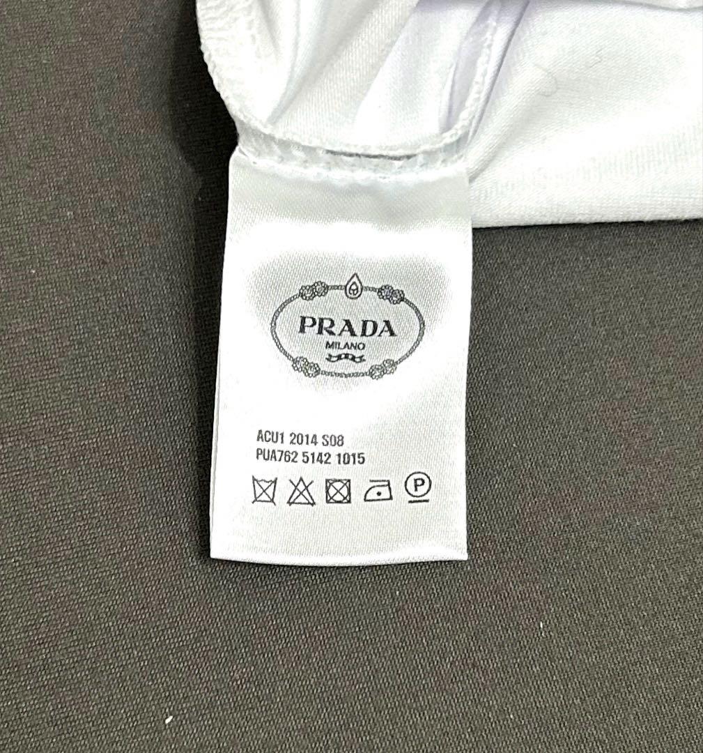 美品】PRADA プラダ 白 ホワイト Tシャツ エンボスロゴ