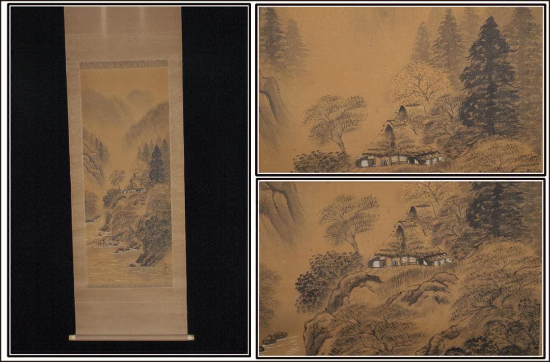 民間仕入れ品 中国清時代青沢作 掛け軸 肉筆絵 人物図 AK2159A9-2