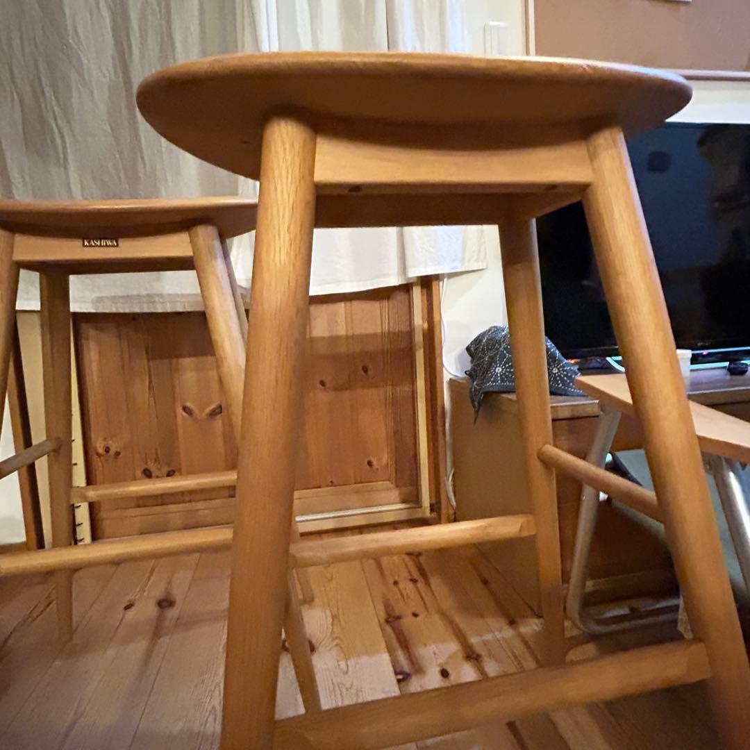 柏木工　ナチュラルウッド カウンターチェア　　 バースツール 2脚セット