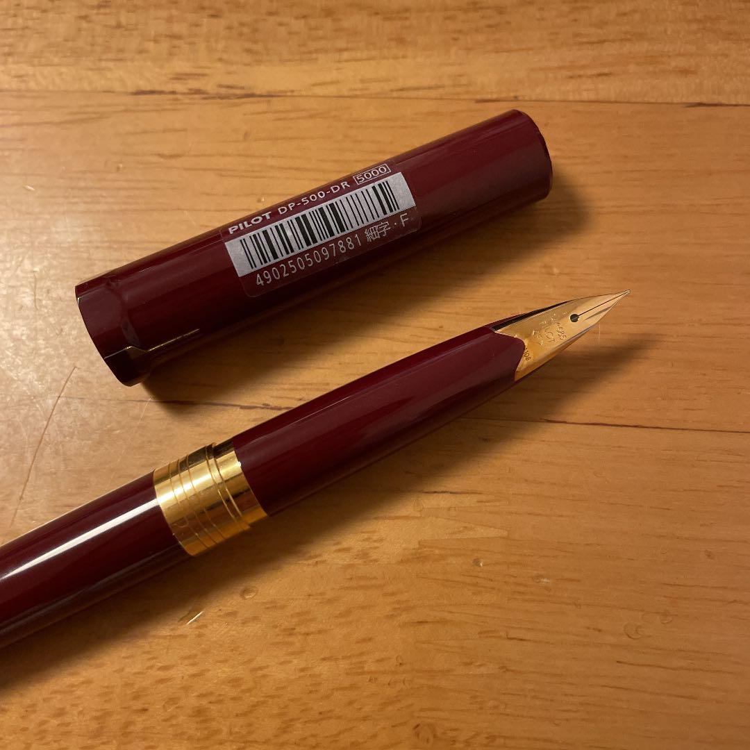 新品 廃盤 パイロット DP-500 デスクペン 万年筆 赤軸 14k F