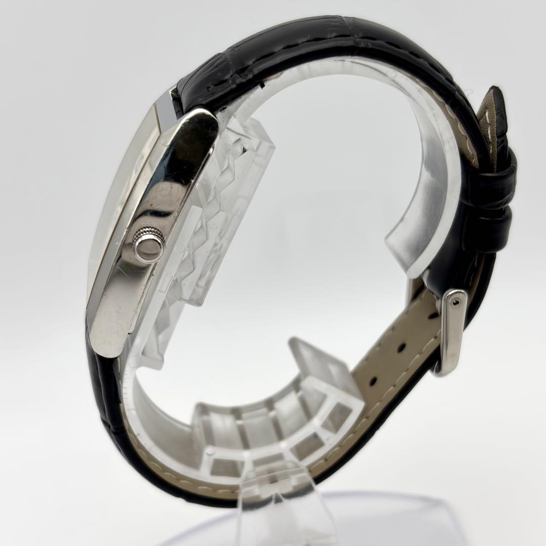 稼働✨Dunhill デイト スクエア シルバー メンズ 腕時計 新品ベルト