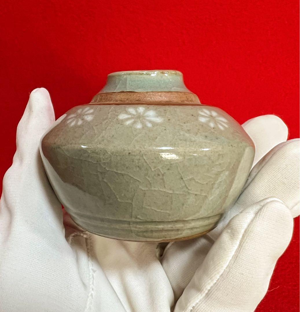 古美術 肥後銘陶 八代焼 高田焼 茶入 茶道具 箱付き 古道具 コレクション