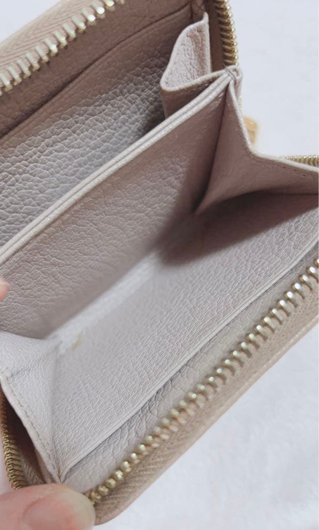 MIUMIU リボンミニウォレット ケース ピンクベージュ 箱有り美品