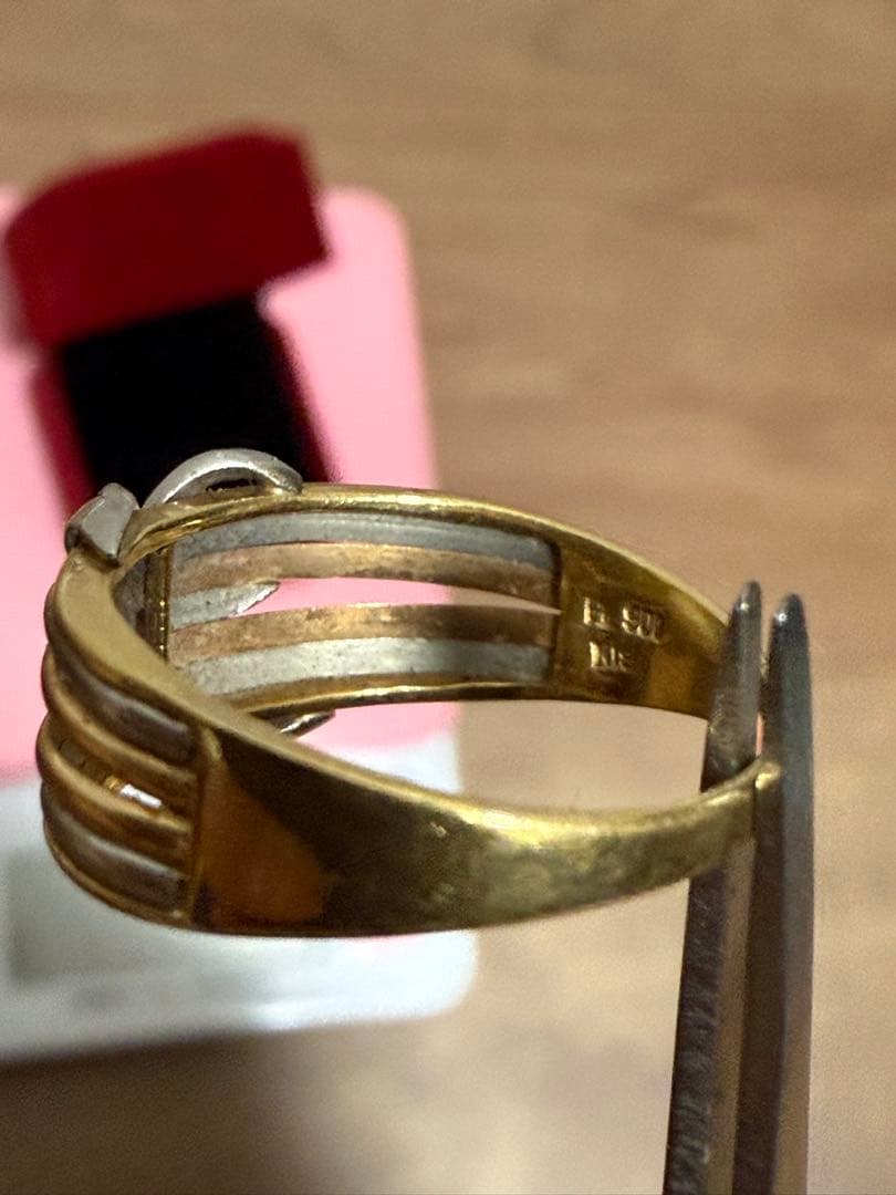 K18プラチナコンビダイアモンドリング3g