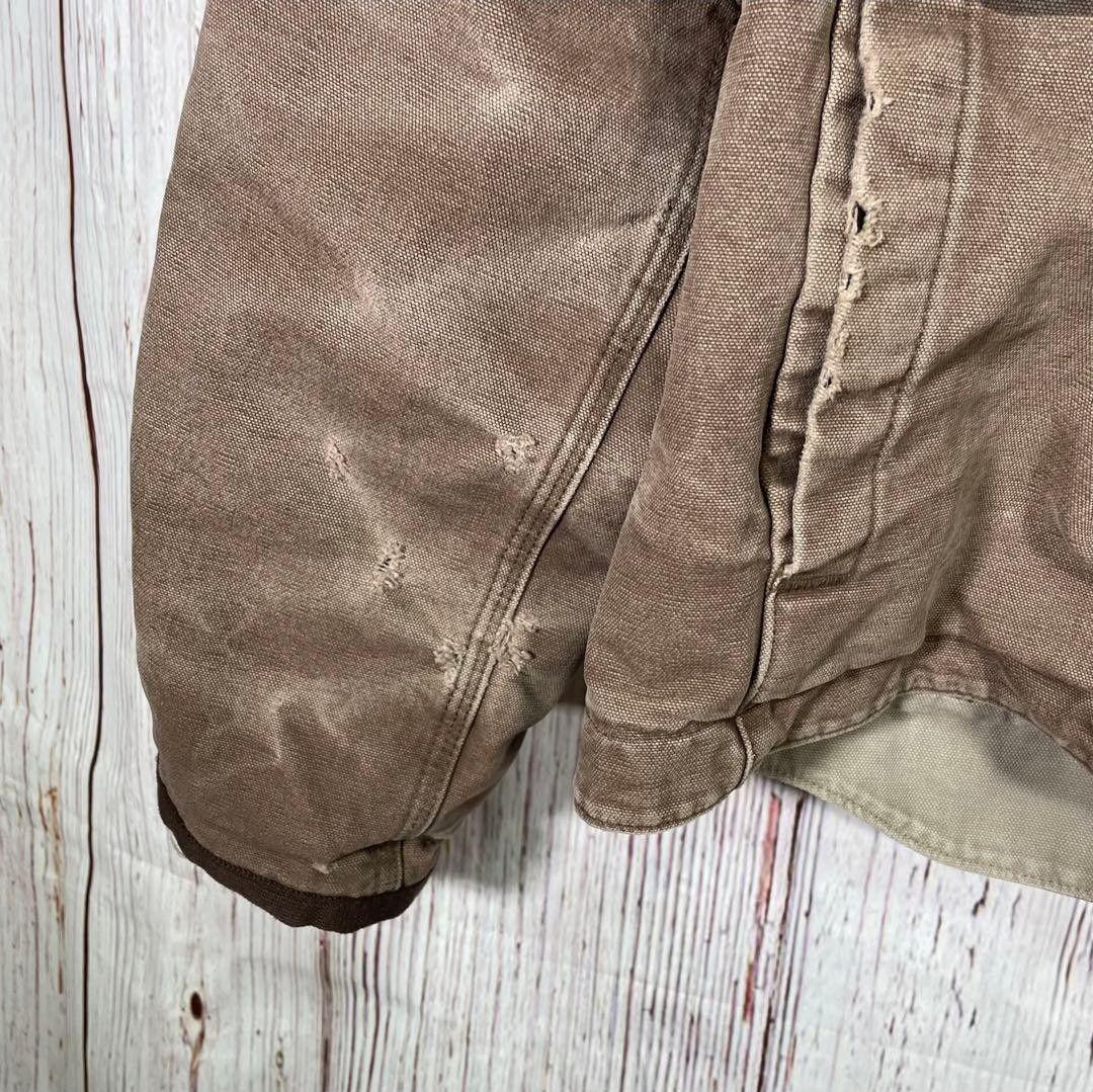 【メキシコ製】カーハート　ブルゾン　アクティブジャケット　ダック　茶　ロゴ