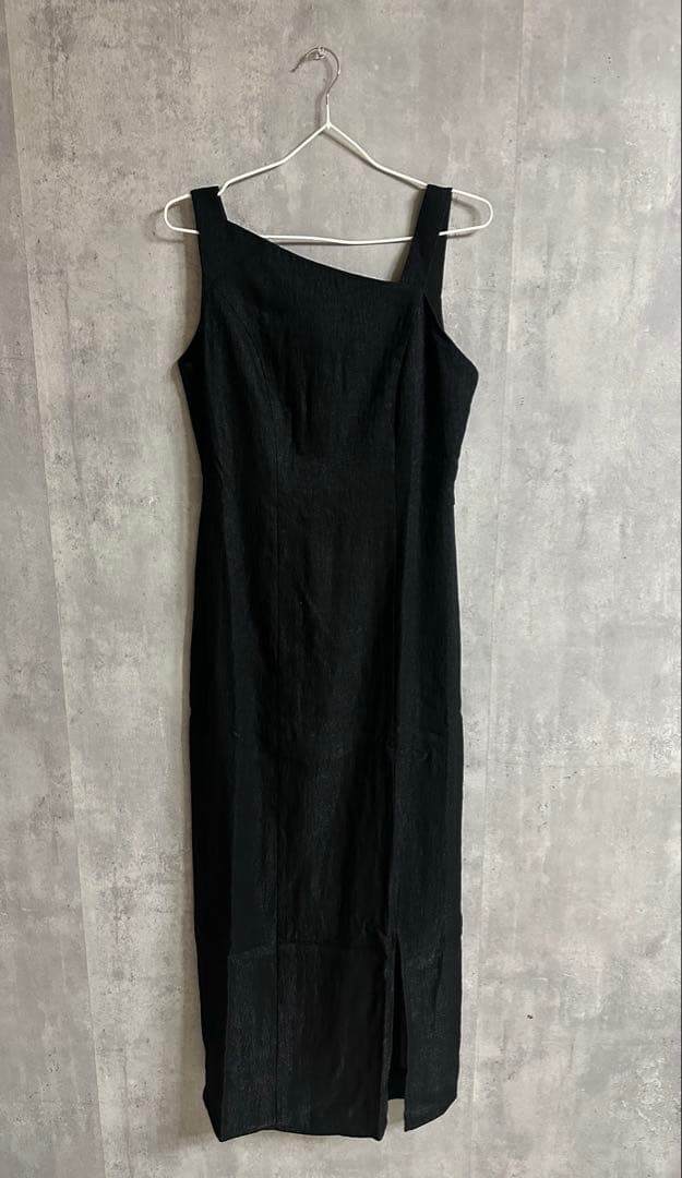 【LEJA】チュールアシンメトリーティアードフリルIラインドレスワンピース　M