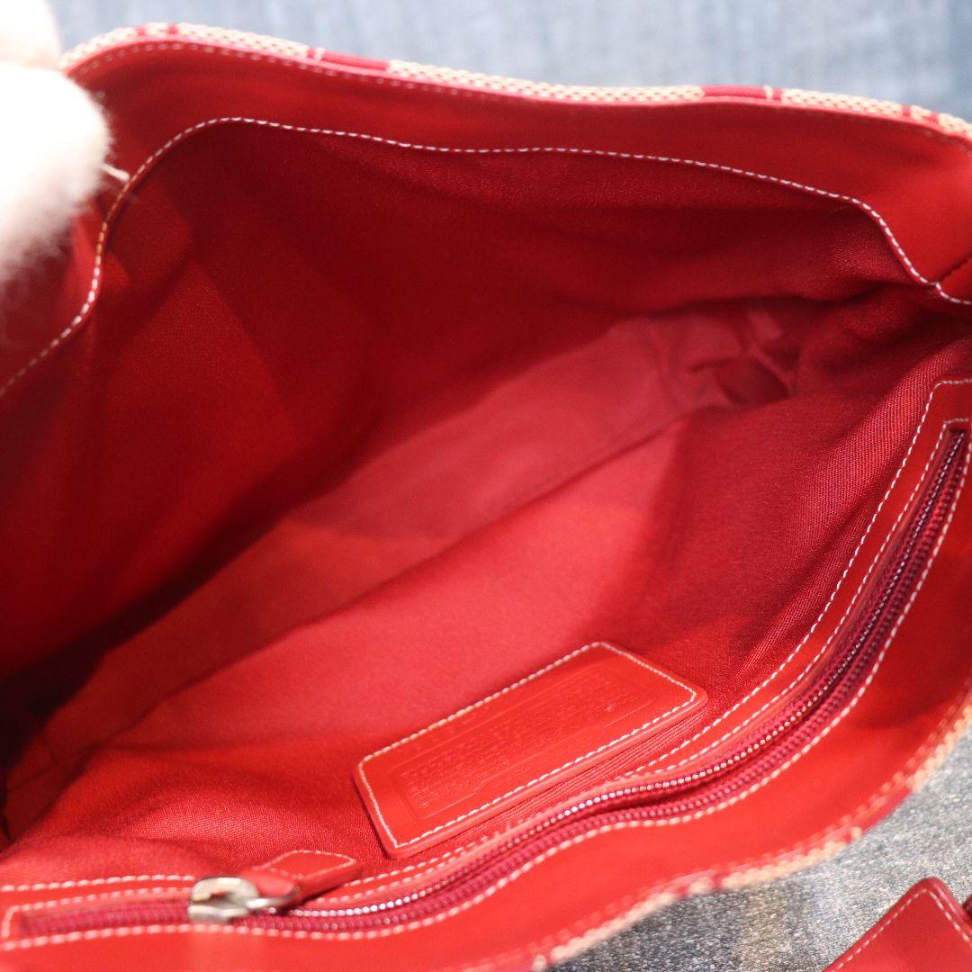 バッグ Coach Signature Soft Clip Hobo Bag Red