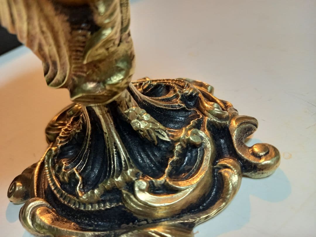 イタリア製アンティークバロックテーブルトレー重厚無垢真鍮製