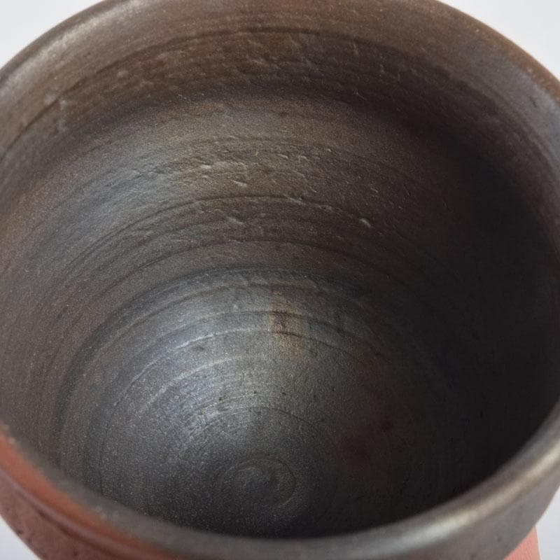 常滑焼 小西洋平作 窯変 ぐい呑 共布共箱 V 8657