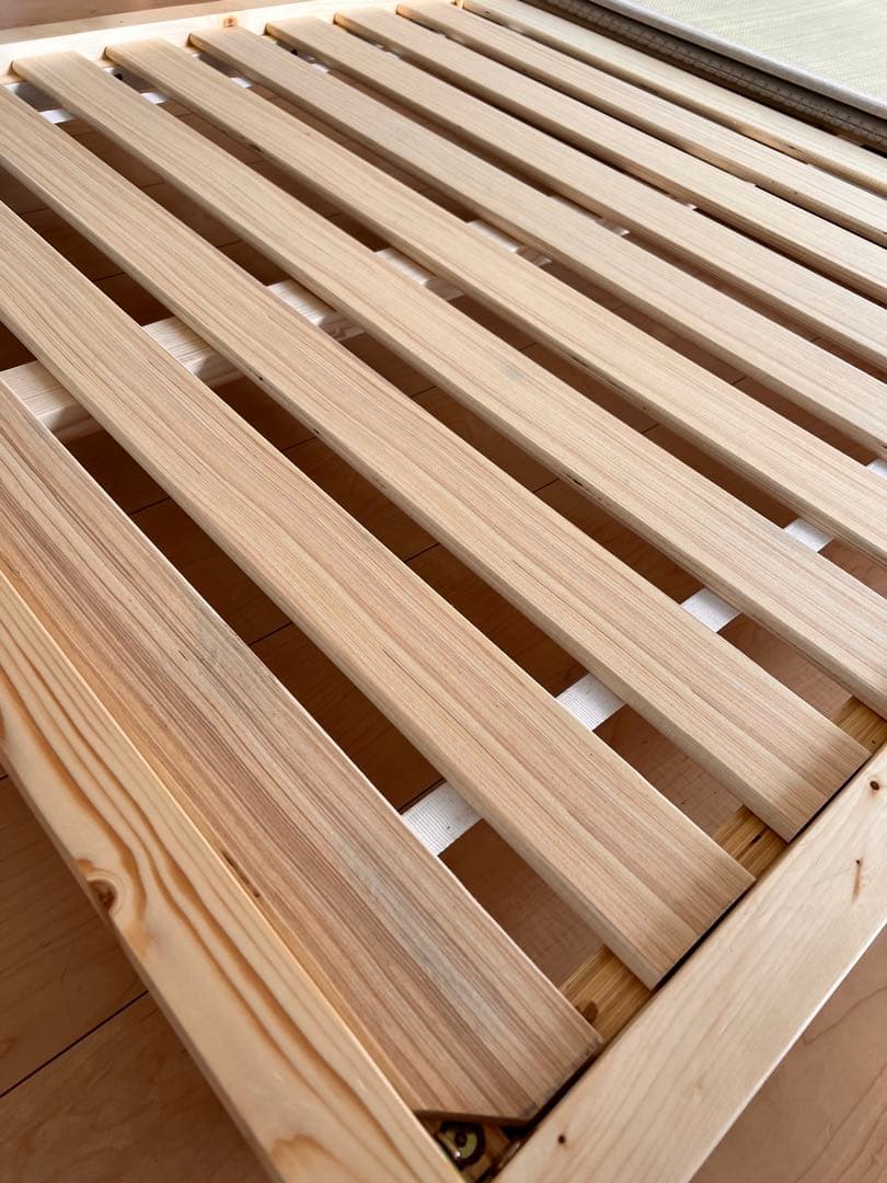 い草畳ベッド3段階高さ調整 単身サイズ ナチュラル 生成り(目積織)