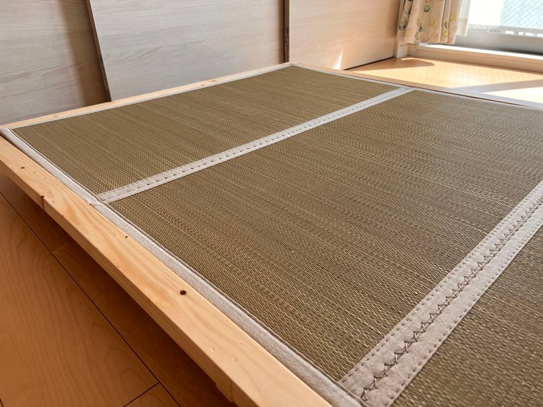 い草畳ベッド3段階高さ調整 単身サイズ ナチュラル 生成り(目積織)