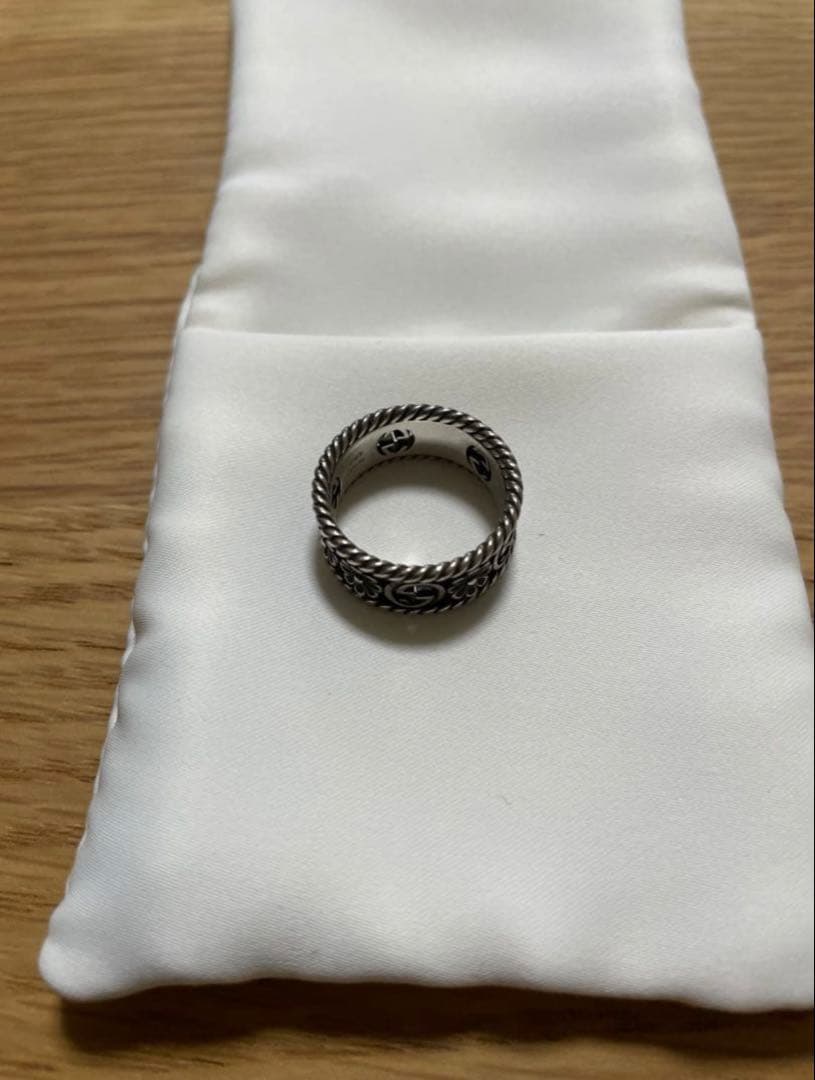 GUCCI グッチ インターロッキング リング フラワー シルバー 14号