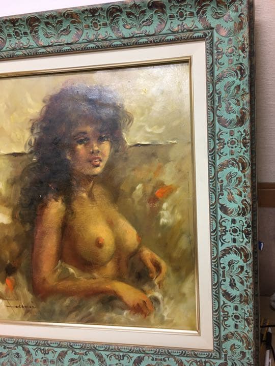 油絵肉筆画手描きイタリアの画家フエレンス　画題裸婦油絵