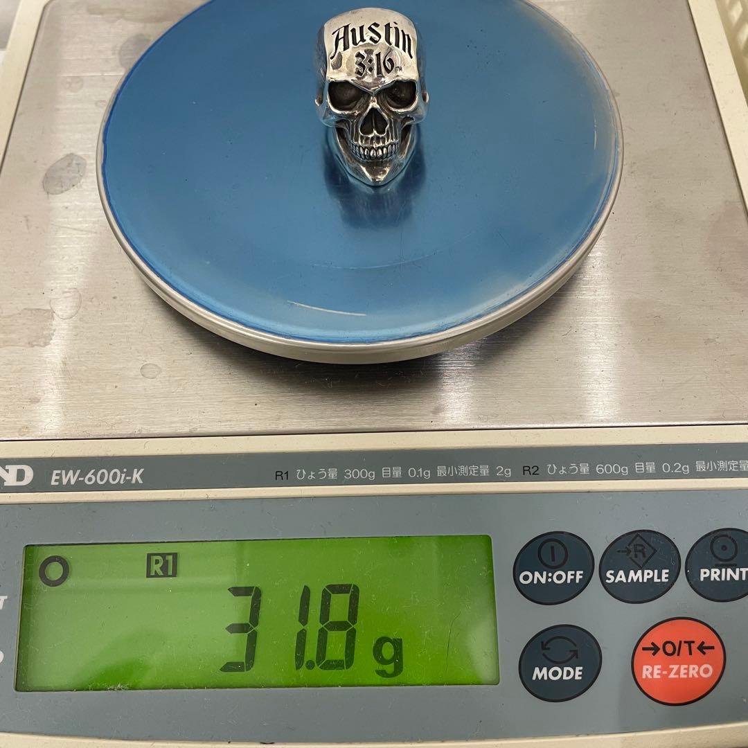 【TK】シルバーリング　スティーブ・オースチスカルリング　ストーンコールド