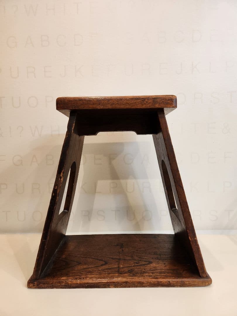 朝鮮 李朝 中国 木製小さな踏み台 肘掛 花台 スツール 古民具 骨董