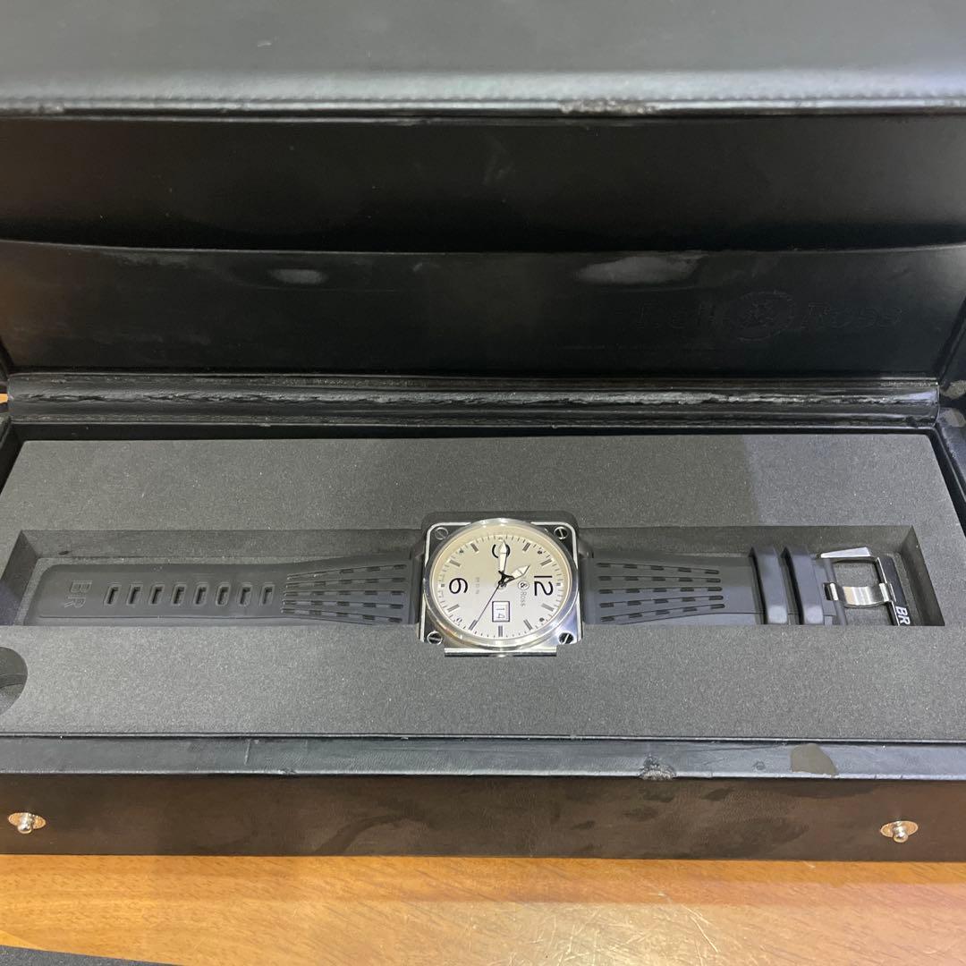 水　廃盤　ベル＆ロス/Bell＆Ross BR-01 ホワイト文字盤