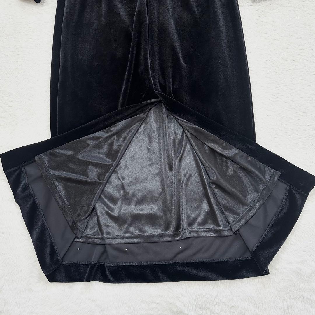 25AW 極美品✨Ameri アメリ バックオープン パール ベロアドレス S