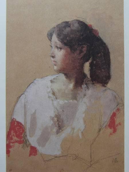 中村清治、婦人の横顔、限定版希少画集画、新品額装付、状態良好