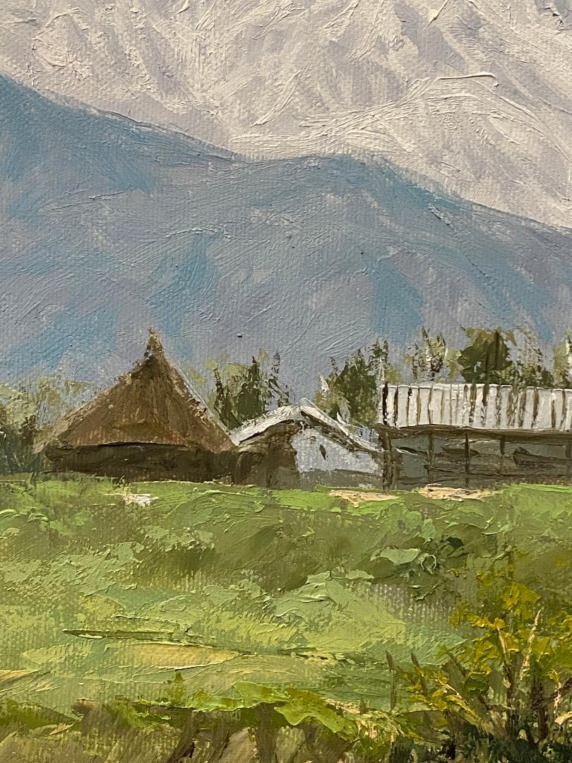 ★「真作」大山功「北アルプス 白馬岳」風景画　油彩画　額装　サイン有り　F8号