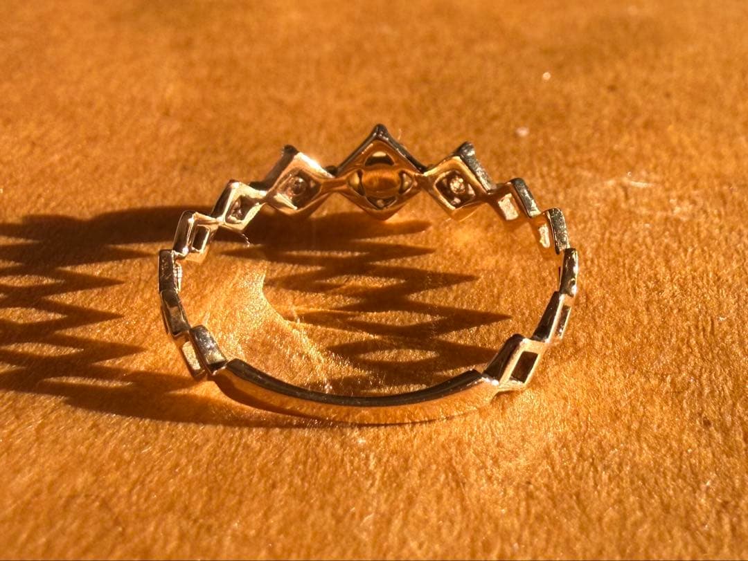 幾何学模様 パール オープンリング