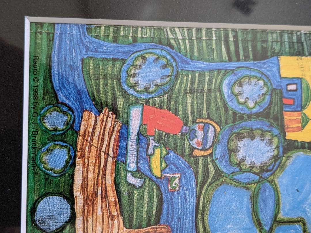 フンデルトヴァッサー　ポスター額付自宅保管